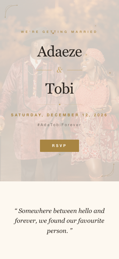 Modern digital invitation design