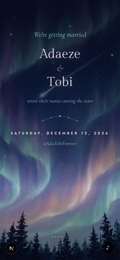 Aurora digital invitation design