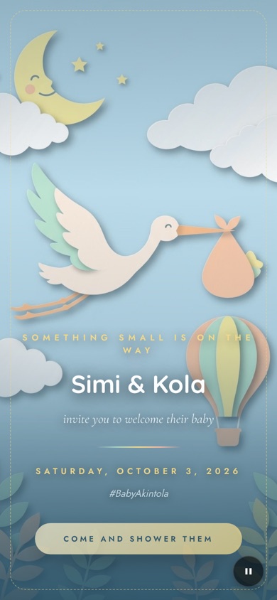 Baby Shower digital invitation design