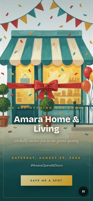 Grand Opening digital invitation design