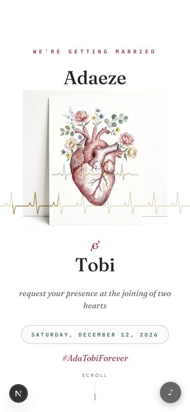 Heartbeat digital invitation design