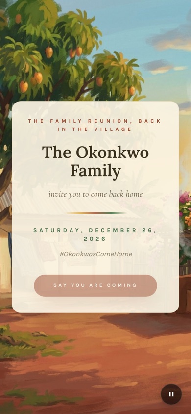 Homecoming digital invitation design