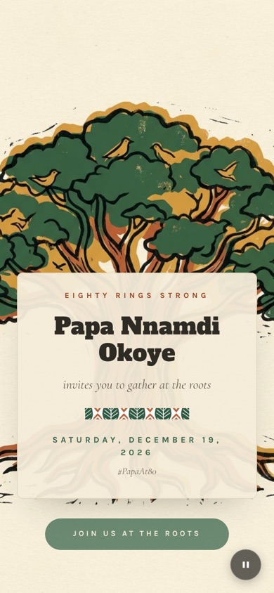 Iroko invitation design