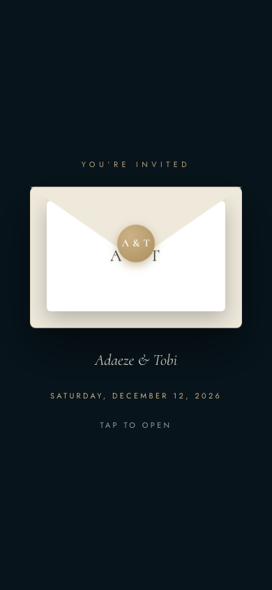 Midnight digital invite template preview