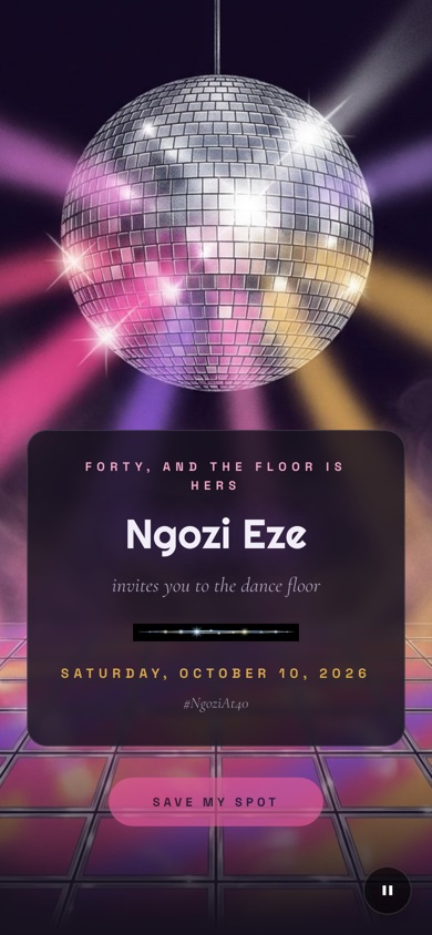 Mirrorball digital invitation design