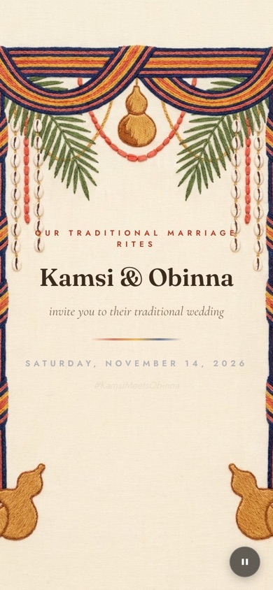 Palmwine digital invitation design