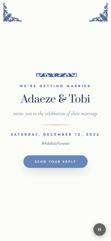Porcelain digital invitation design